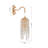 Set of 2 Gold Iron Wall Sconces with Cascading Crystal Bead Strings, Decorative Metal Light Fixtures