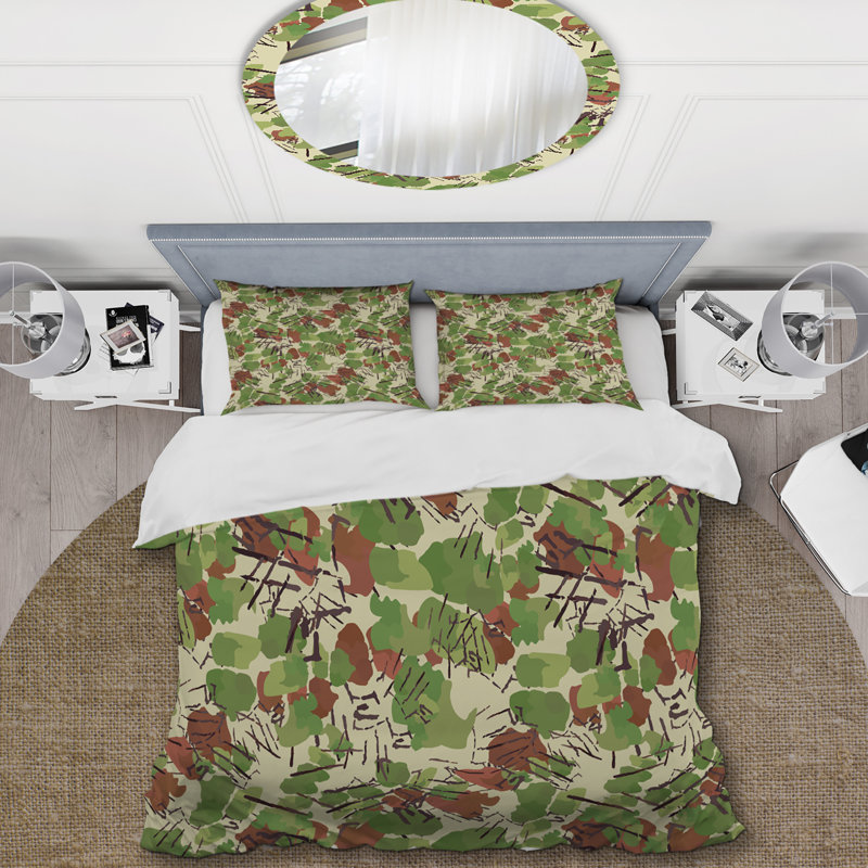 Ensemble de housse de couette en microfibre vert / rouge 2 pièces