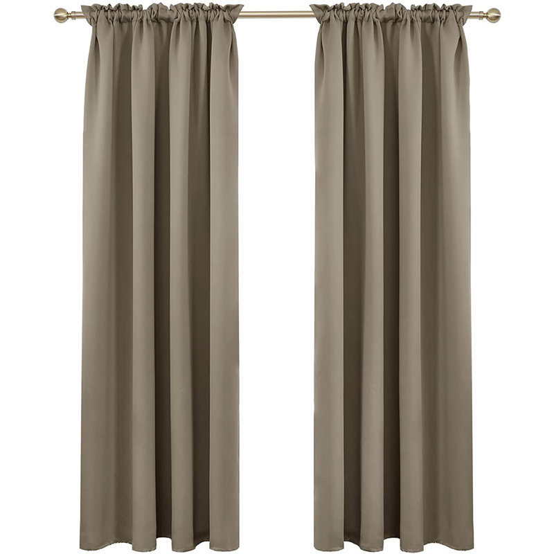 Peniste Room Darkening Curtain Pair, Khaki, 52" W x 95" L