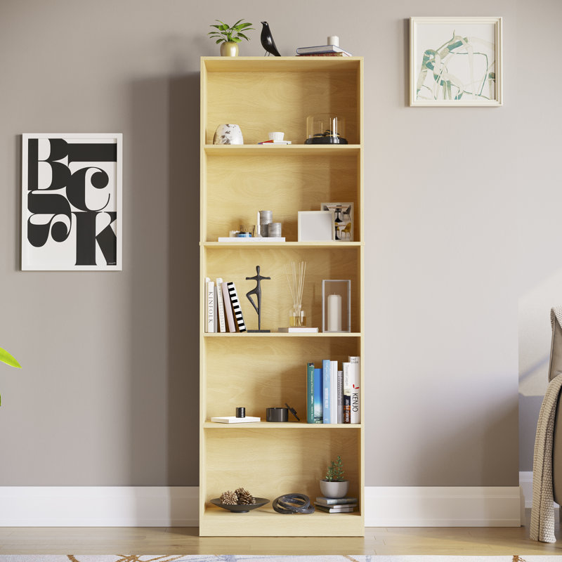 142cm H x 60cm W Standard Bookcase, Oak, 175 cm H x 60 cm W