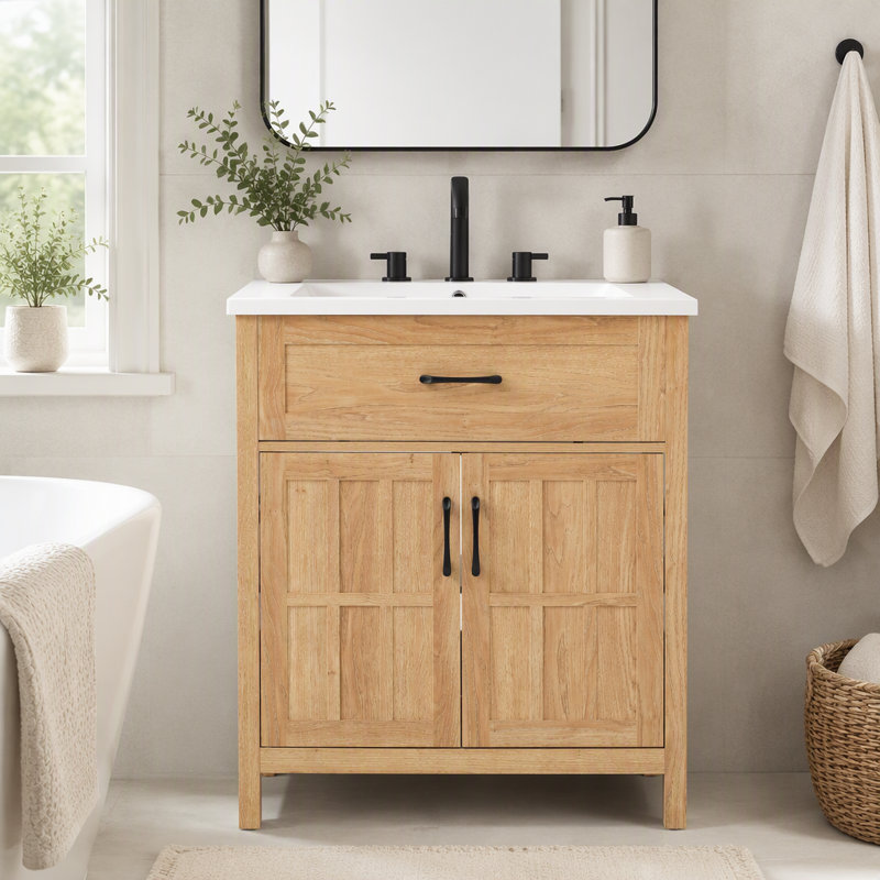 Single Vanity Bathroom Vanity With Resin Top