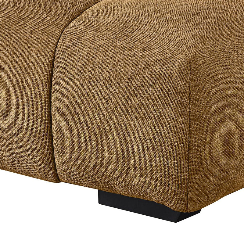 Rectangular Upholstered Tufted Ottoman, Amber