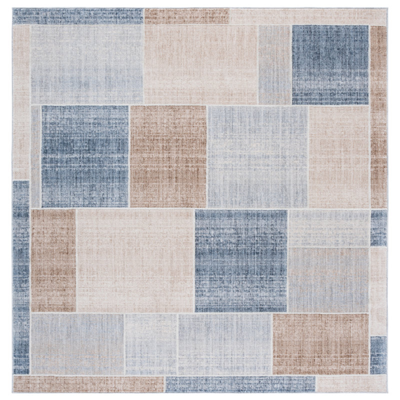 Scarlett 402 Performance Geometric Shapes Rug, Square 6'7"
