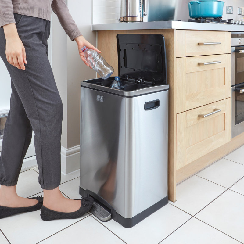 Black and Decker Stainless Steel Step On Recycling Bin