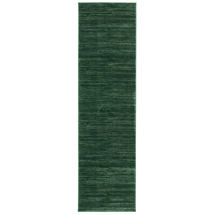 Vision Striped Area Rug In Dark Green