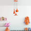 Lustre réglable élégant, structure en métal, 17,7 po de diamètre | 3 capuchons réglables (7,5 po, 11,8 po, 9,1 po) | Hauteur totale: 17,7 po à 53,1 po | 3 x douilles E27 de 40 W maximum | Finition orange élégante, parfaite pour la salle à manger et les espaces de vie, ampoule non incluse-1239592160-1239592166