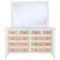 Commode 10 tiroirs et miroir Aakas - blanc
