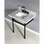 Dessus de meuble-lavabo en marbre Carrara de 30 po avec pieds en laiton Kingston Templeton (8 po, 3 trous)-30370025