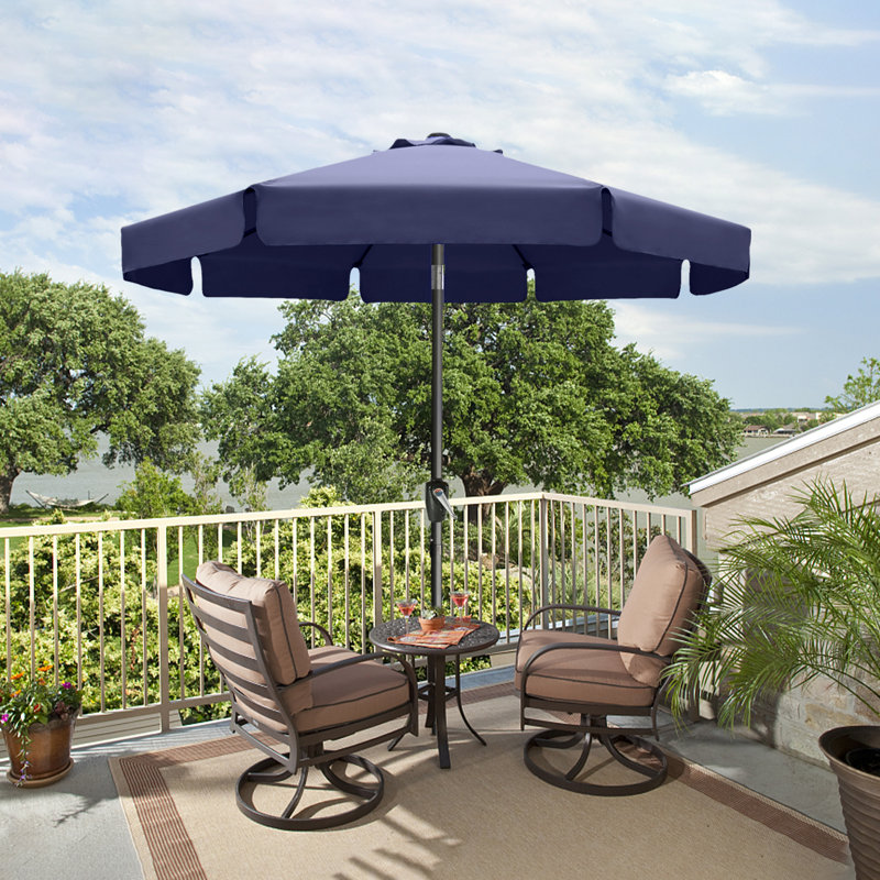 Parasol de marché 9 pi Hobert, Bleu marine, H 96,4 po x l 118 po x P 118 po