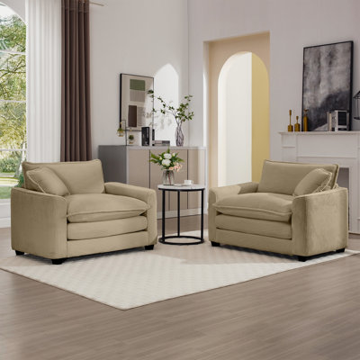 Tan Corduroy 2 With Single Chairs - Creating A Comfortable In Bedroom & Office Two Elevating Quality Of Life