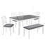 Ensemble de salle à manger de cuisine 6 pièces, table de salle à manger rectangulaire en bois avec 4 chaises rembourrées et un banc, ensemble de table de salle à manger pour 6 personnes, salon et cuisine deux tons
