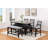Dining Table Set, Rectangular Table with Wine Bottle Storage, Chairs and 1 Bench-912390794
