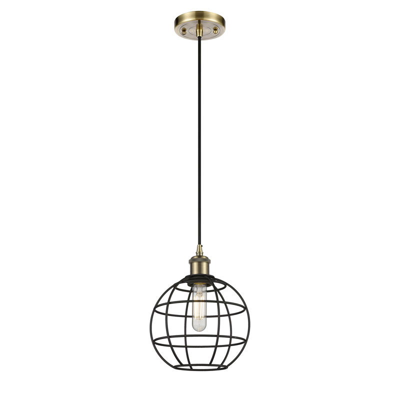 Luminaire suspendu à tige 1 lumière 16 po Ballston Lake Placid, H 130,25 po x l 8 po x P 8 po, Nickel satiné