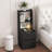 Nightstand with Charging Station, Light and Bookshelf-1735847766