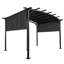 Pergola extérieure 12 x 9 pi avec structure en acier - Toit rétractable pour espaces de détente et d'ombre - Idéale pour les jardins et les cours arrière