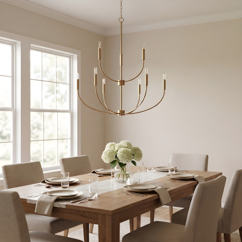 Kendrey 9-Light Chandelier, Laiton satiné