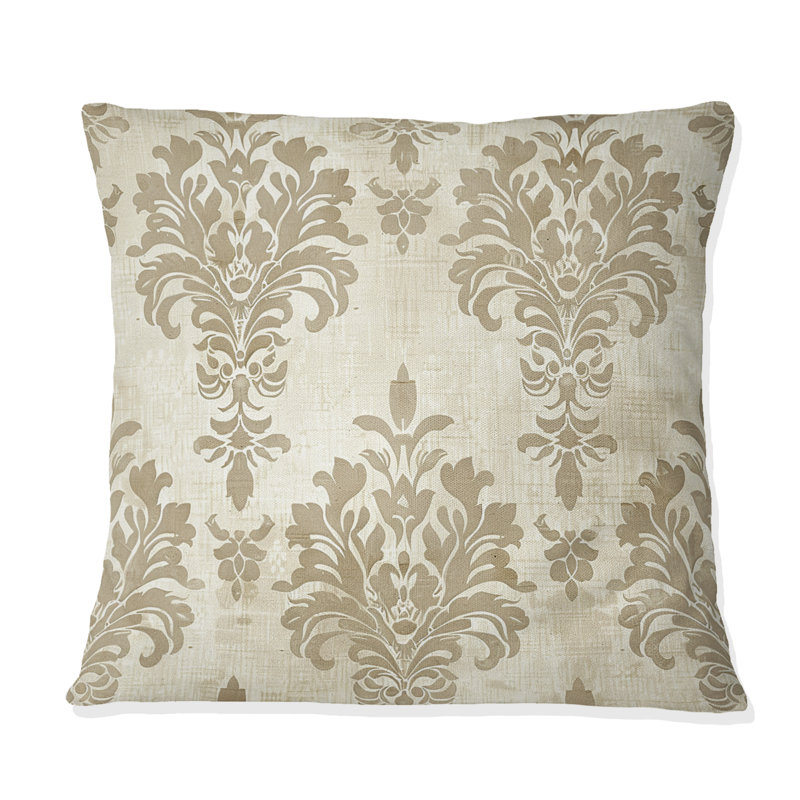 Beige Country Floral Chic III - coussin floral, H 18 po x l 18 po, Carrée