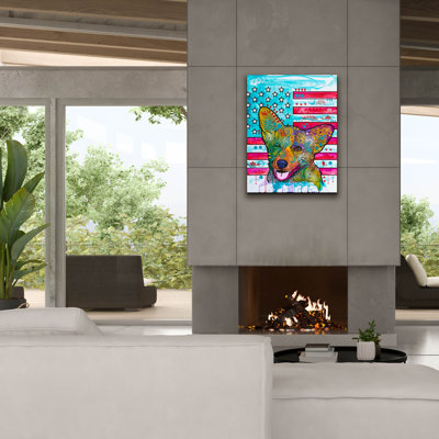 «All American Corgi» par Dean Russo, art mural sur toile