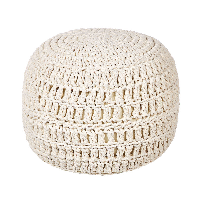 Strathearn 40cm Wide Round Solid Colour Pouffe Ottoman