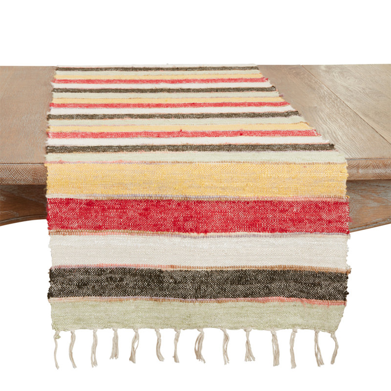Sufiyaan Rectangle Striped Cotton Table Runner