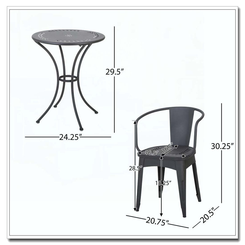 Ensemble d'extérieur 3 pièces, Noir
