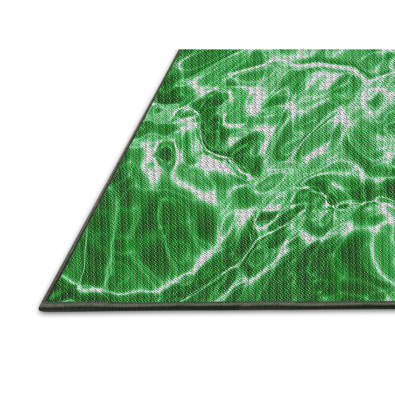 Vert abstrait Tapis décoratif, Rectangle 4 pi x 6 pi