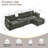119" L-Shaped Oversized Corduroy Modular Sectional Sofa With 1 Ottoman And Multi Functional Console, 4-Seater Upholstered Couch With Usb And 2 Cup Holder,-910930100