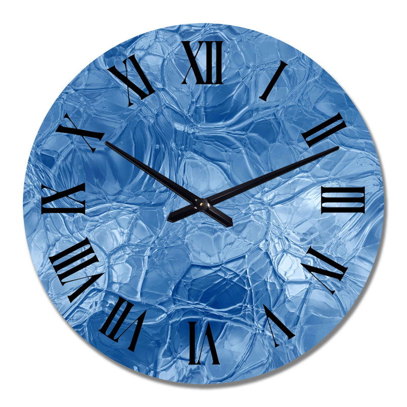 Blue Ice Structures - Modern wall clock, Medium