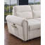 Canapé-lit modulaire réversible en chenille l 97 po beige avec chargeur USB, poches téléphone / magazine