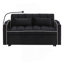 Canapé-lit pliable polyvalent de 55,51 pouces en 3 longueurs, canapé-lit moderne, canapé-lit en velours, dossier réglable, port USB, cendrier et support pour téléphone pivotant