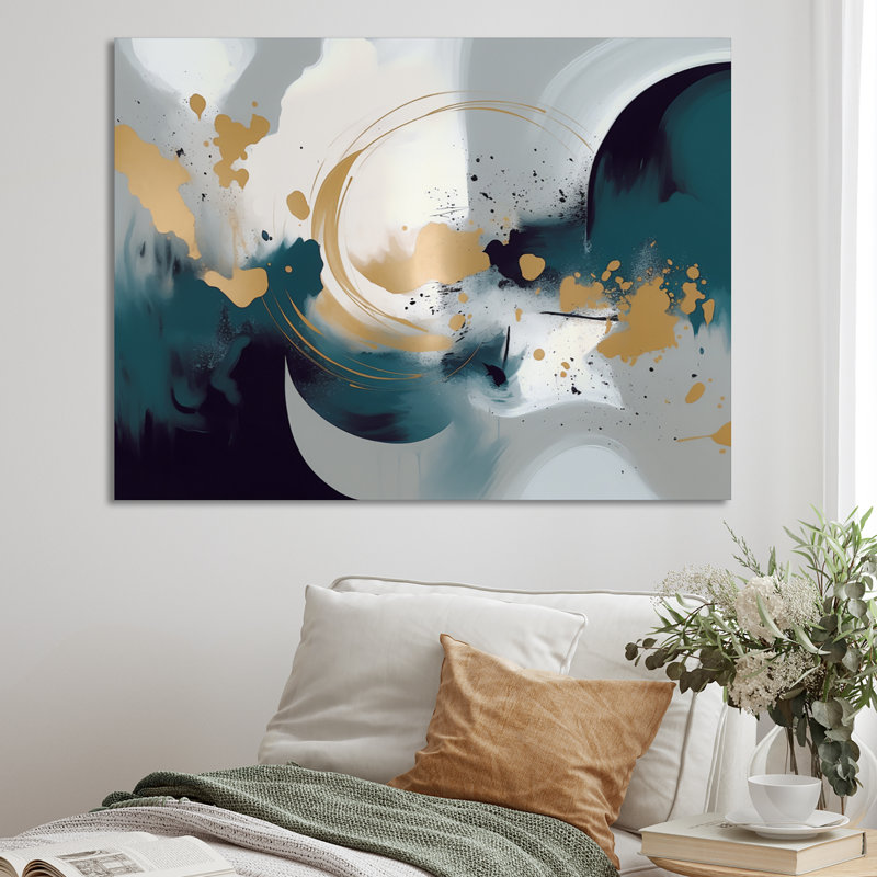 " Abstracted Pou Perceptions III ", 16" H x 32" W x 1" D, Wrapped Canvas