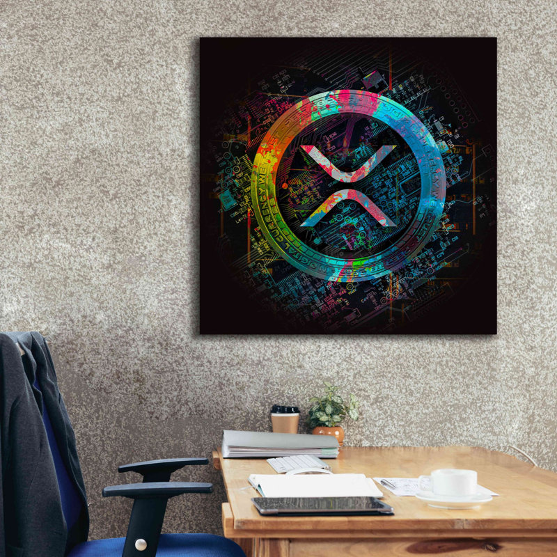 Bungalow Bungalow «XRP Crypto Giga Coin» par Epic Portfolio, art mural sur toile, H 37 po x l 37 po x P 1,5 po