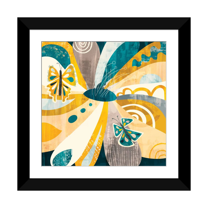 « floral pétales », reproduction d’art sur toile, Papier avec cadre noir, Blanc, H 24 po x l 24 po x P 1 po