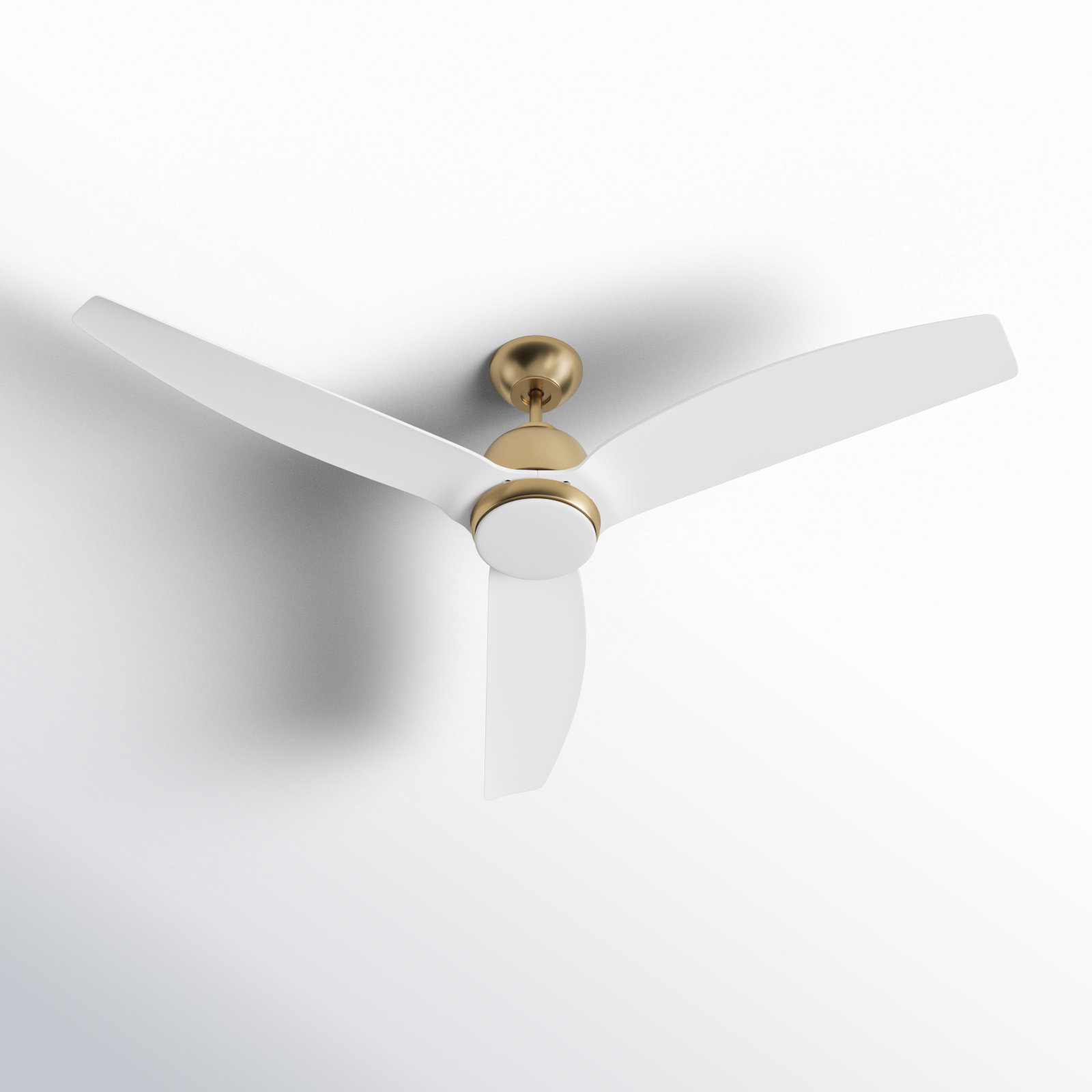 Carly 60'' Ceiling Fan with LED Light Kit, 15.40" H x 60" W x 60" D, White, Satin Brass