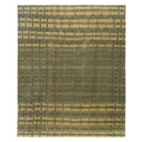 Rag Striped Area Rug in Beige/Green/Gray
