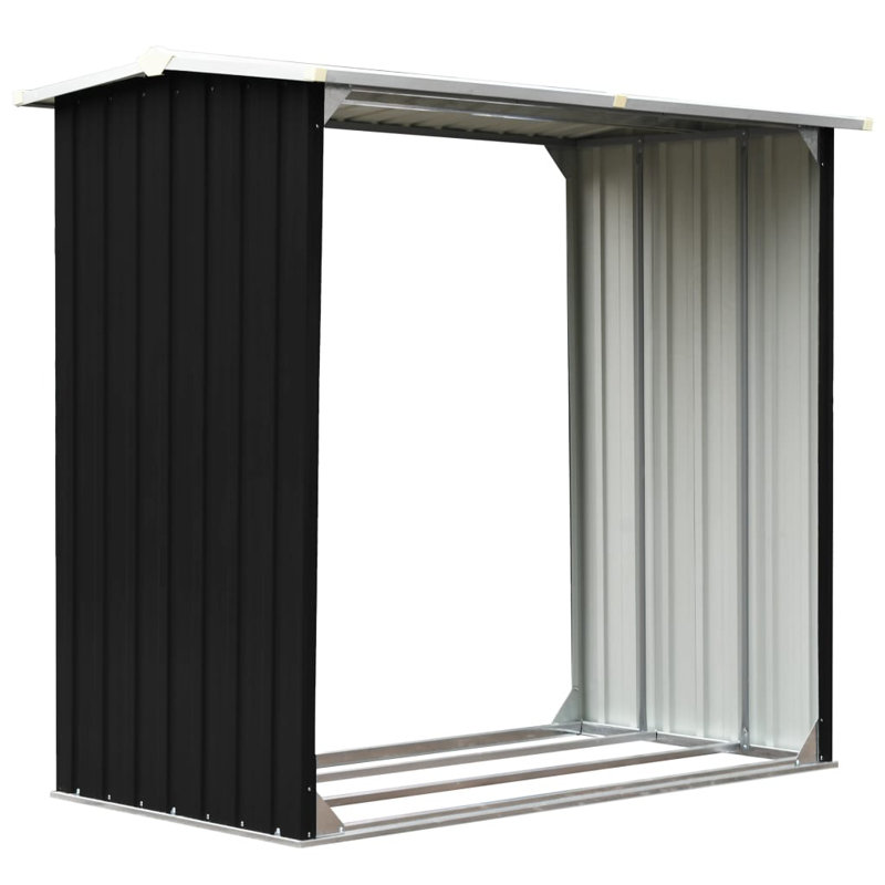 Log Storage Shed Galvanised Steel, Anthracite