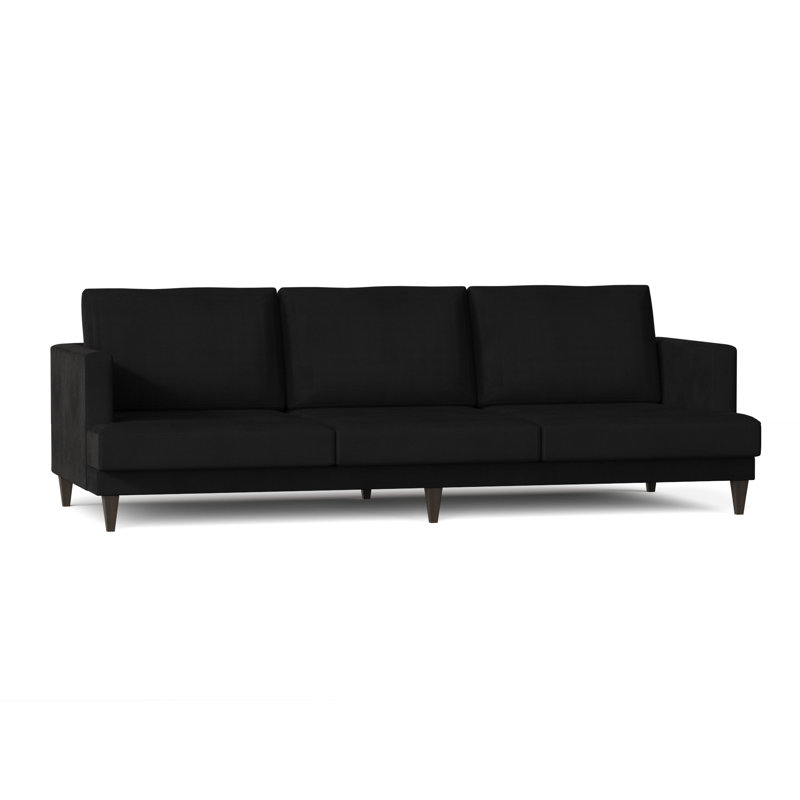 Carol Sofa, Bella Black Performance Velvet, Brown Mahogany