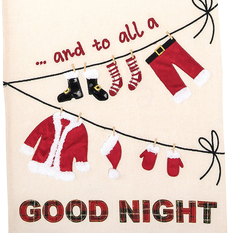 Christmas Clothesline Embroidered Table Runner