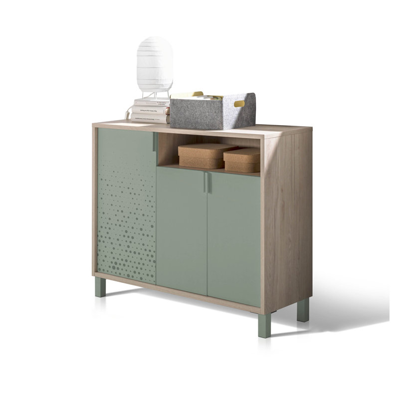 16 Pair Shoe Storage Cabinet, Ligh Oak Green