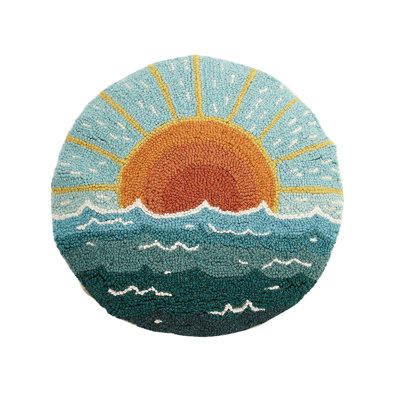 Circular Sun Wool Hook Throw Pillow