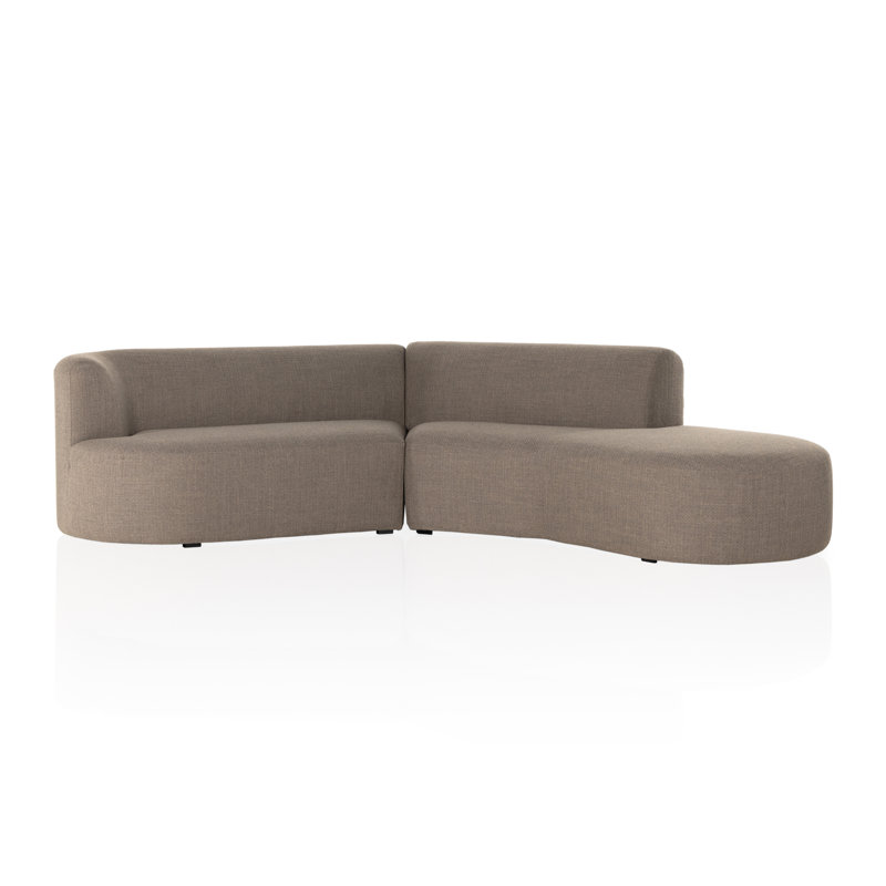 Sanda Chaise Sectional, Gibson Mink Polyester Blend, Left Hand Facing