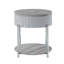 Table de bout contemporaine avec plateau gris brillant - Pièce de salon pratique en bois et métal pour rehausser votre décor