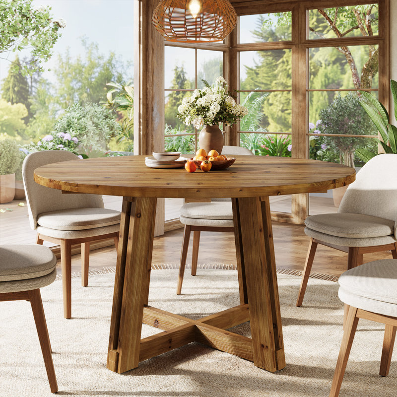 Round Solid Wood Dining Table