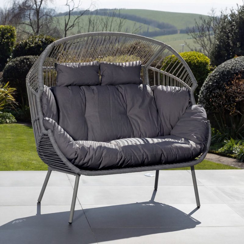 Cocona 2 Seat Standing Egg Chair, Grey, Grey