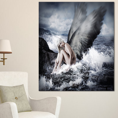 " Blonde Woman With Angel Wings "