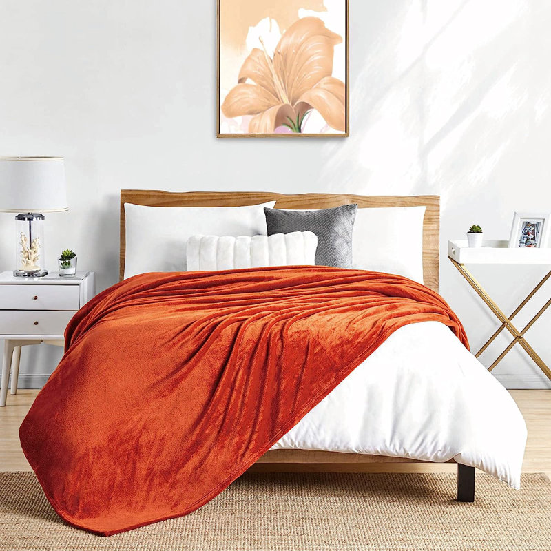 Walterhill Throw Blanket, Orange, W220 x 240cm