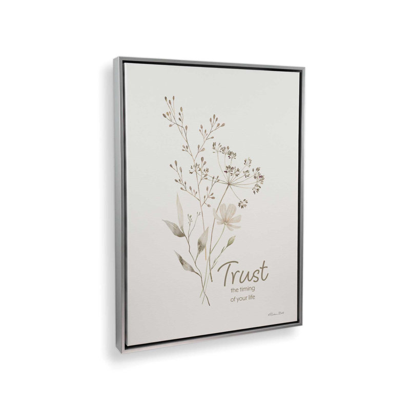 «Trust the Timing» par Susan Ball, reproduction d'art, L 30 x H 40, Argent, Toile avec cadre