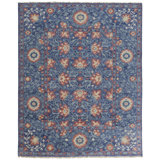 Beall Wool Floral Area Rug in Blue