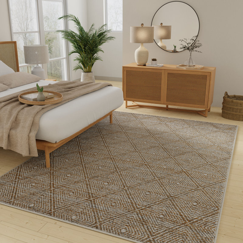 Andikan Geometric Indoor Rug, Rectangle 4' x 6'