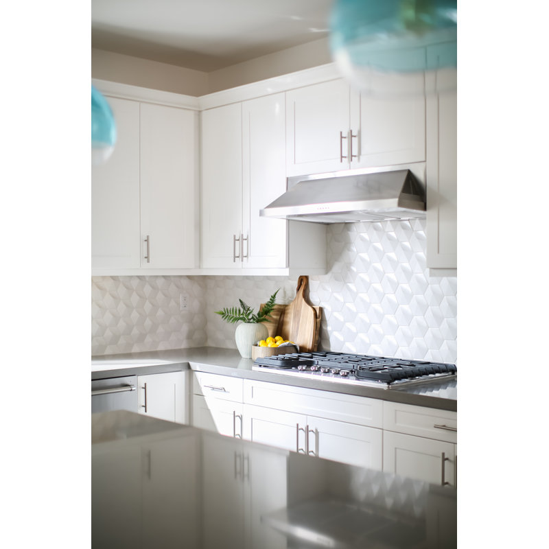 Hedron 4" x 5" Straight Edge Ceramic Singular Wall Tile, White